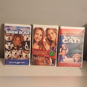 VHS Bundle Snow Dogs Mary-Kate And Ashley's Christmas Collection That Darn Cat
